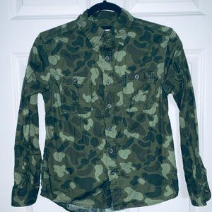 Cherokee ◼️ Boy’s Army Green Camouflage Button Up